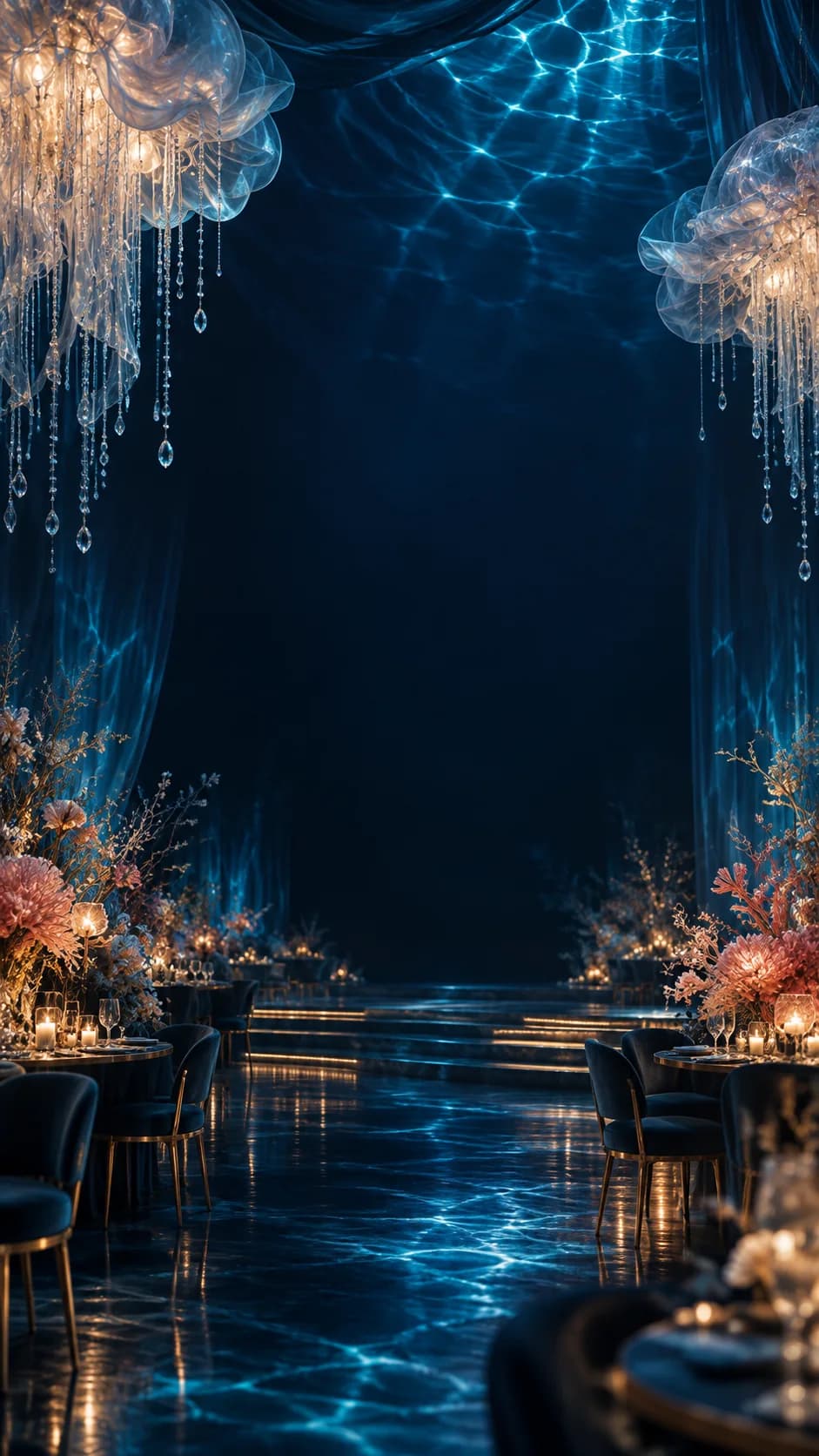 An underwater-inspired evening reception