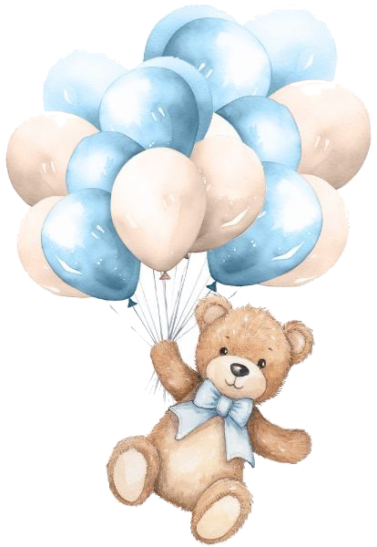 Teddy bear with balloons